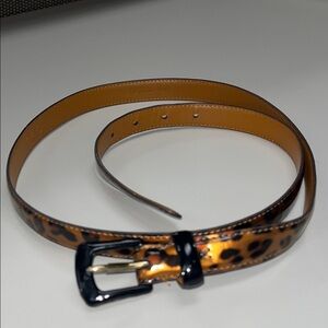 Chaps Tan foil back ground animal print Belt size XL